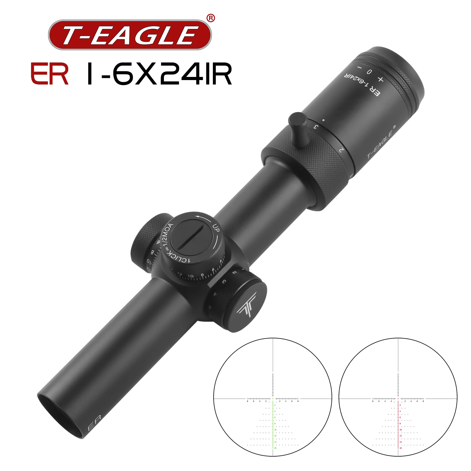 Компактный оптический прицел T-EAGLE ER 1-6X24IR тактический для охоты с вытравленной
