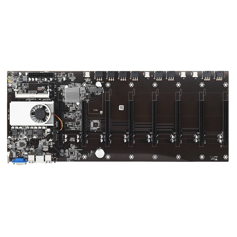 Günstig Onboard 1037U CPU HM77 Chipset VGA HDMI 8-GPU Bitcoin Motherboards Für Miner PCI-E 16X Cryptocurrency Bergbau BTC Motherboard