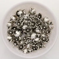 50pcslot zinc alloy tibetan silver european charm plum blossom shape pendant size 12x9mm ad11440b