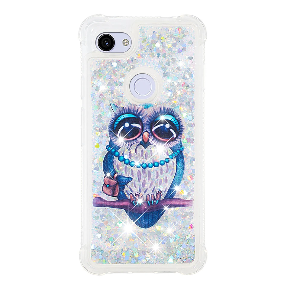 Gray Owl Блестящий Жидкий чехол с сияющими блестками для Google Pixel 3A XL 3 XL чехол «зыбучие пески» для LG Stylo 5 K40 K12 Plus Aristo 2 Plus B31 - Цвет: Gray Owl