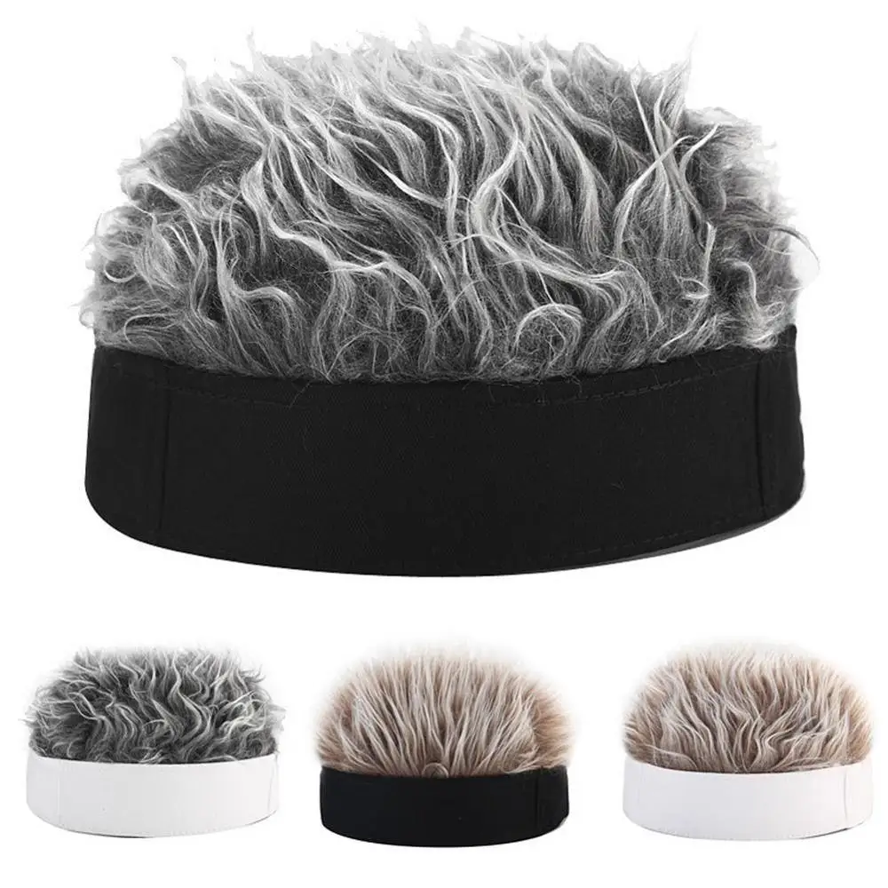 

Womens Mens Unisex Beanie Rock Cap Outdoor Punk Street Wig Fake Hair Hat