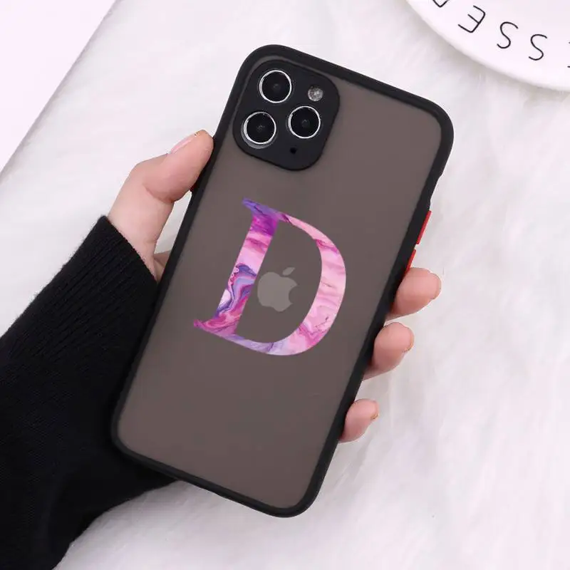 

Custom shell Marble letters Phone Case For iPhone 12 11 Mini Pro XR XS Max 7 8 Plus X Matte transparent Cover