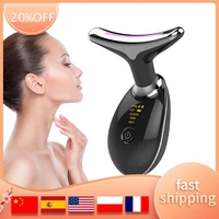 professional neck face firming wrinkle removal tool double chin reducer vibration massager with 3 color modes care massager