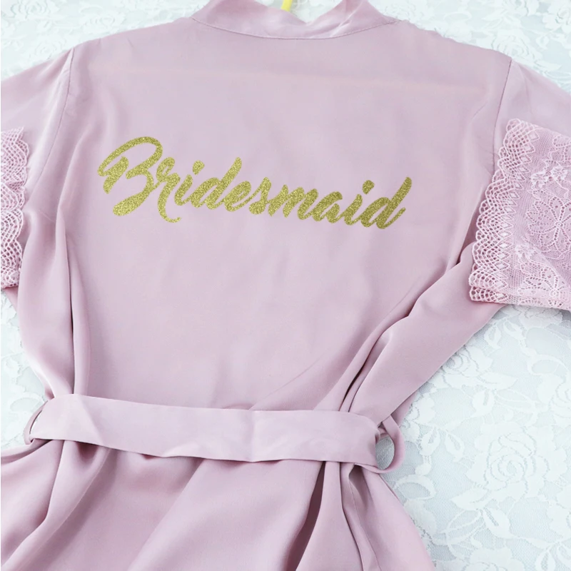 Кружевные рукава сексуальные женские пижамы Халаты плюс размер Золотые буквы