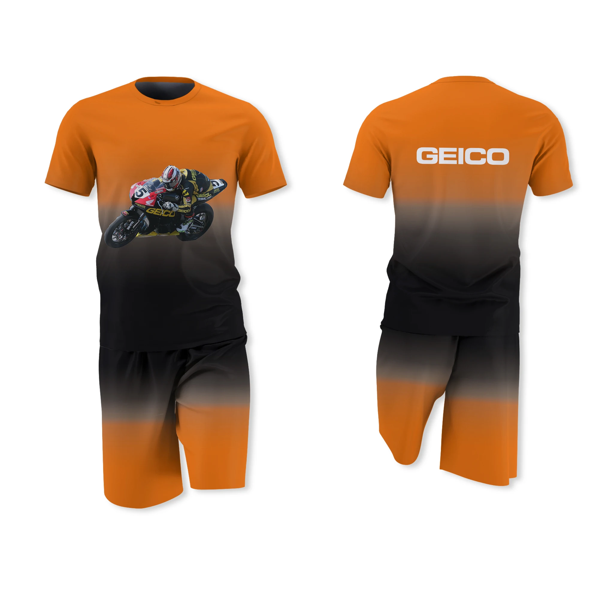 Мужская летняя одежда для езды на мотоцикле костюм из двух предметов: футболка с