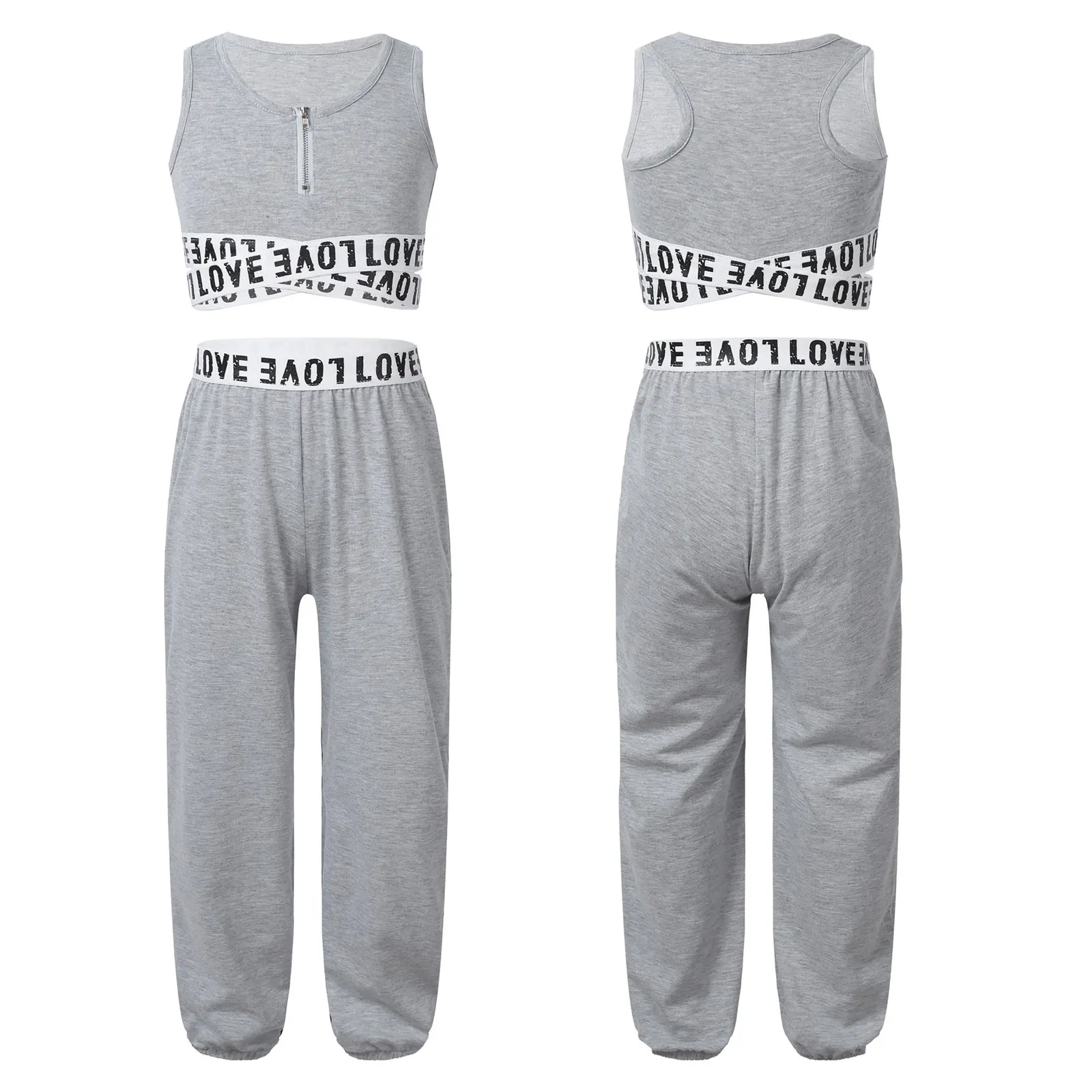 

Girls Yoga Set Activewear Gymnastics Tracksuits Dance Sport Outfit Stretchy Tank Crop Top Sports wear with Workout Fitness Pants