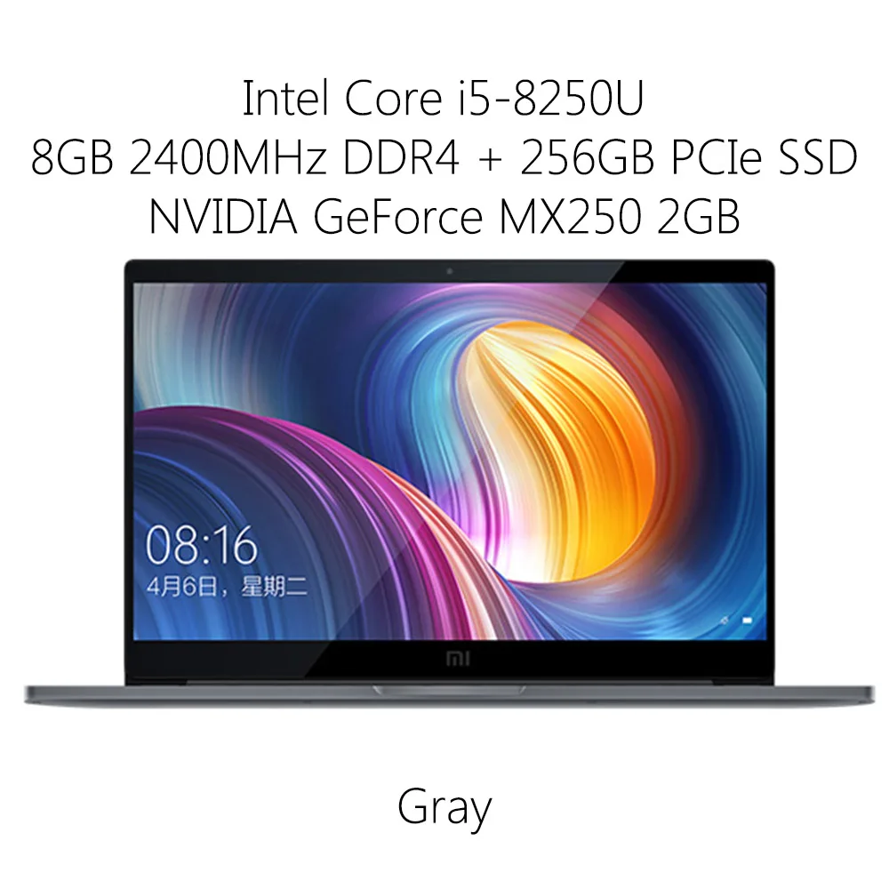 Ноутбук Xiaomi Pro 15,6 дюймов Windows 10 Intel Core i5-8250U/i7-8550U 8 Гб ram 256 ГБ/512 ГБ SSD компьютер ПК - Цвет: i5 8GB 256GB MX250
