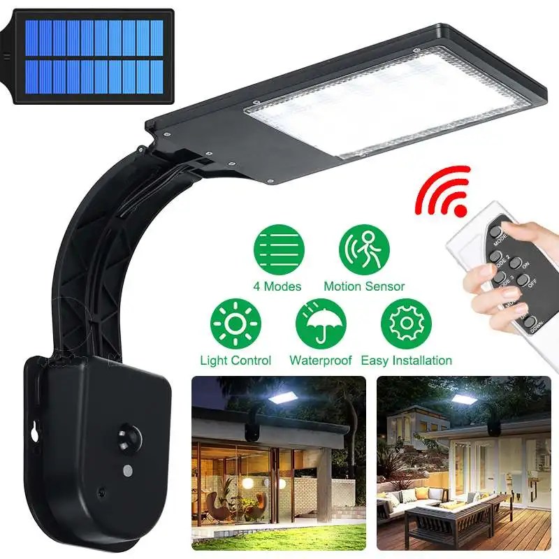 

30LED 300W Солнечный светодиодный уличный светильник Водонепроницаемый движения PIR Сенсор интеллектуальный пульт дистанционного управления У...