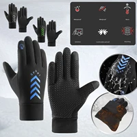 winter mens gloves camping velvet gloves touch screen running anti skid reflective waterproof women warm ski cycling sports h5