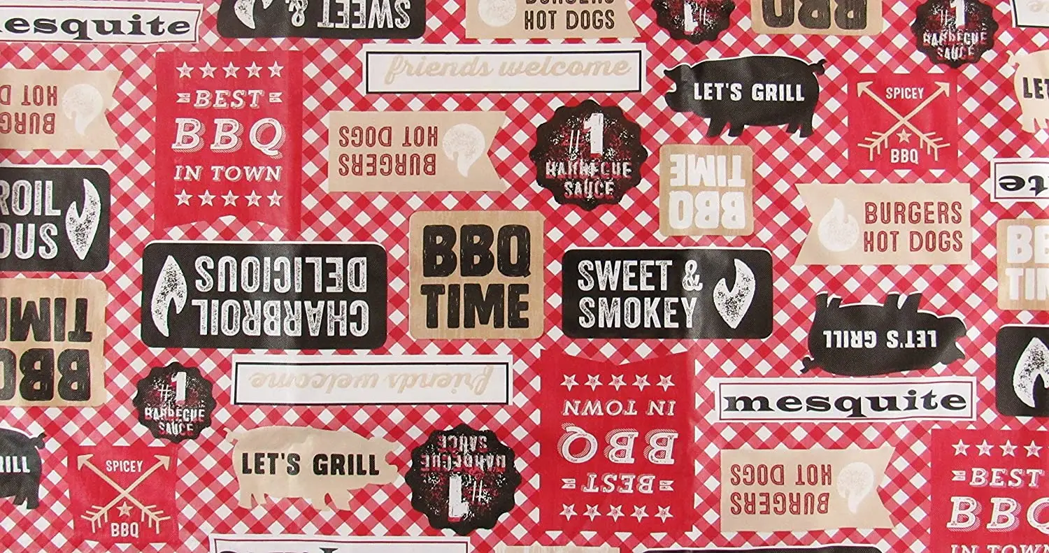 

Red Gingham Check Vinyl Flannel Back Tablecloth