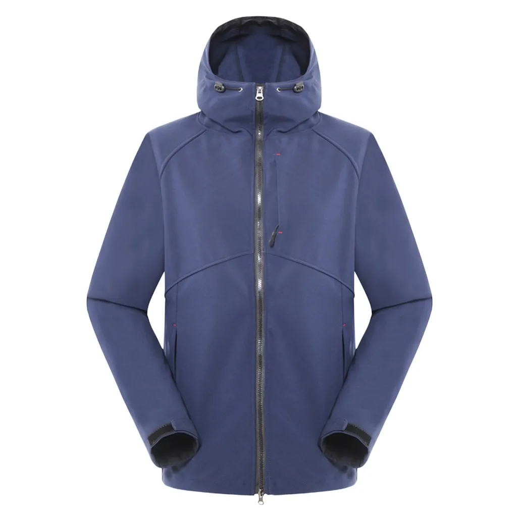 Куртка SAGACE мужская с капюшоном однотонная модная ветрозащитная на молнии для