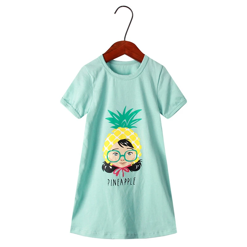Хлопковое платье для девочек летние детские платья с рукавами милая детская