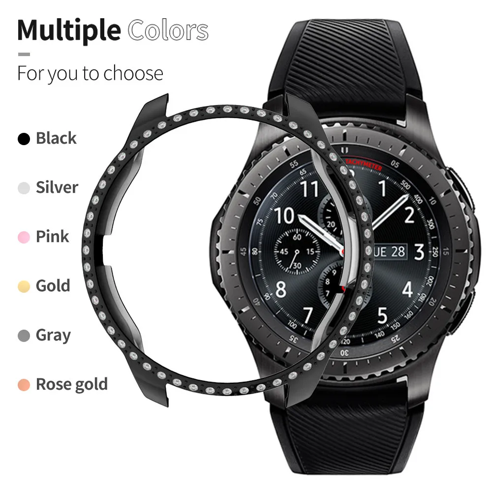 Женский Алмазный ПК Защитный чехол для samsung Galaxy Watch 42 мм 46 мм Чехол легкий бампер для gear S3 тонкий корпус аксессуары