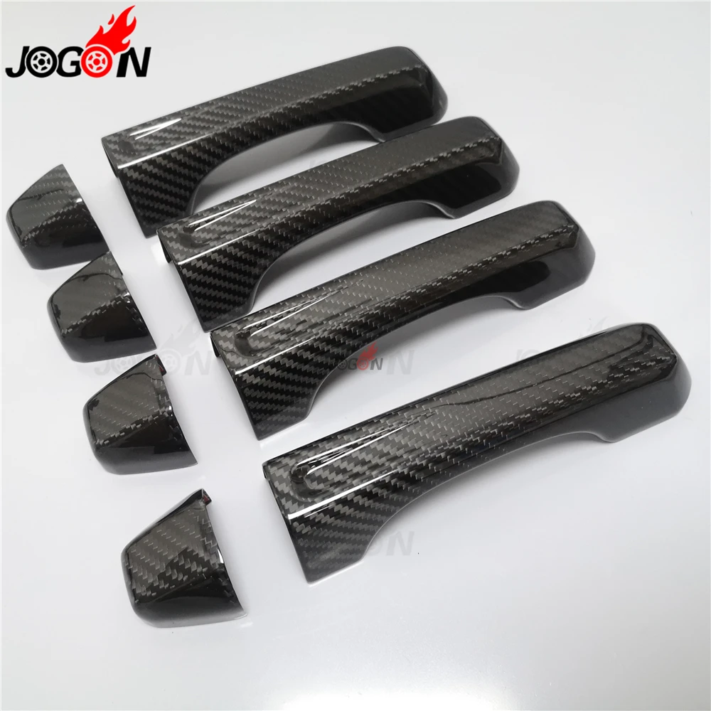 Настоящее карбоновое волокно автомобиля дверные ручки крышки отделка для Jeep