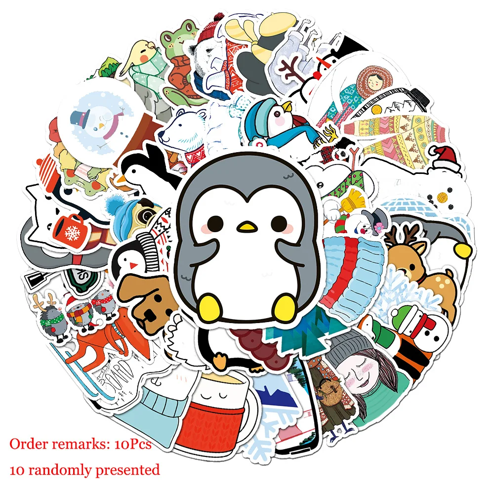 

10/30/50 Pcs Cartoon Cute Penguin Polar Bear Waterproof Stickers Fridge Phone Laptop Luggage Wall Notebook Graffiti Kids Toys