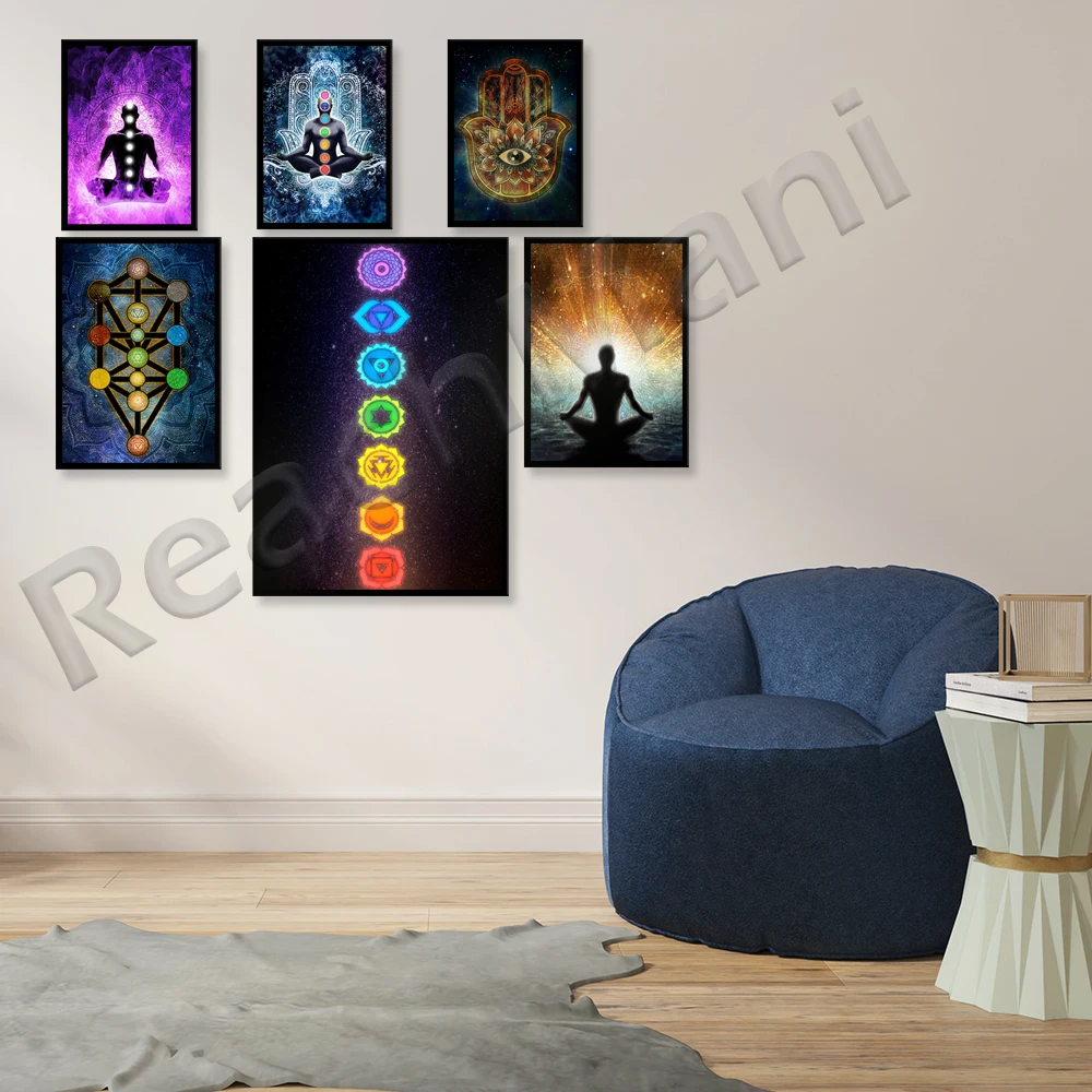 Современная космическая чакра плакат для медитации холст настенный