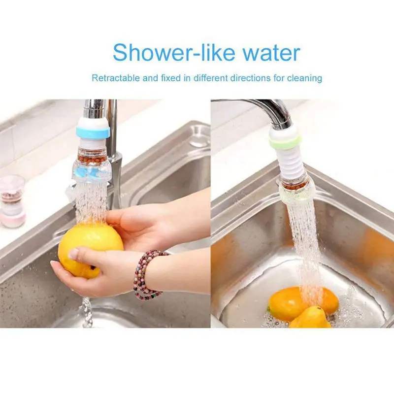 

Faucet Water Filter,360 degree Rotation & Scalable Stone Faucet Water Filter System for Kitchen, Bathroom (Blue)