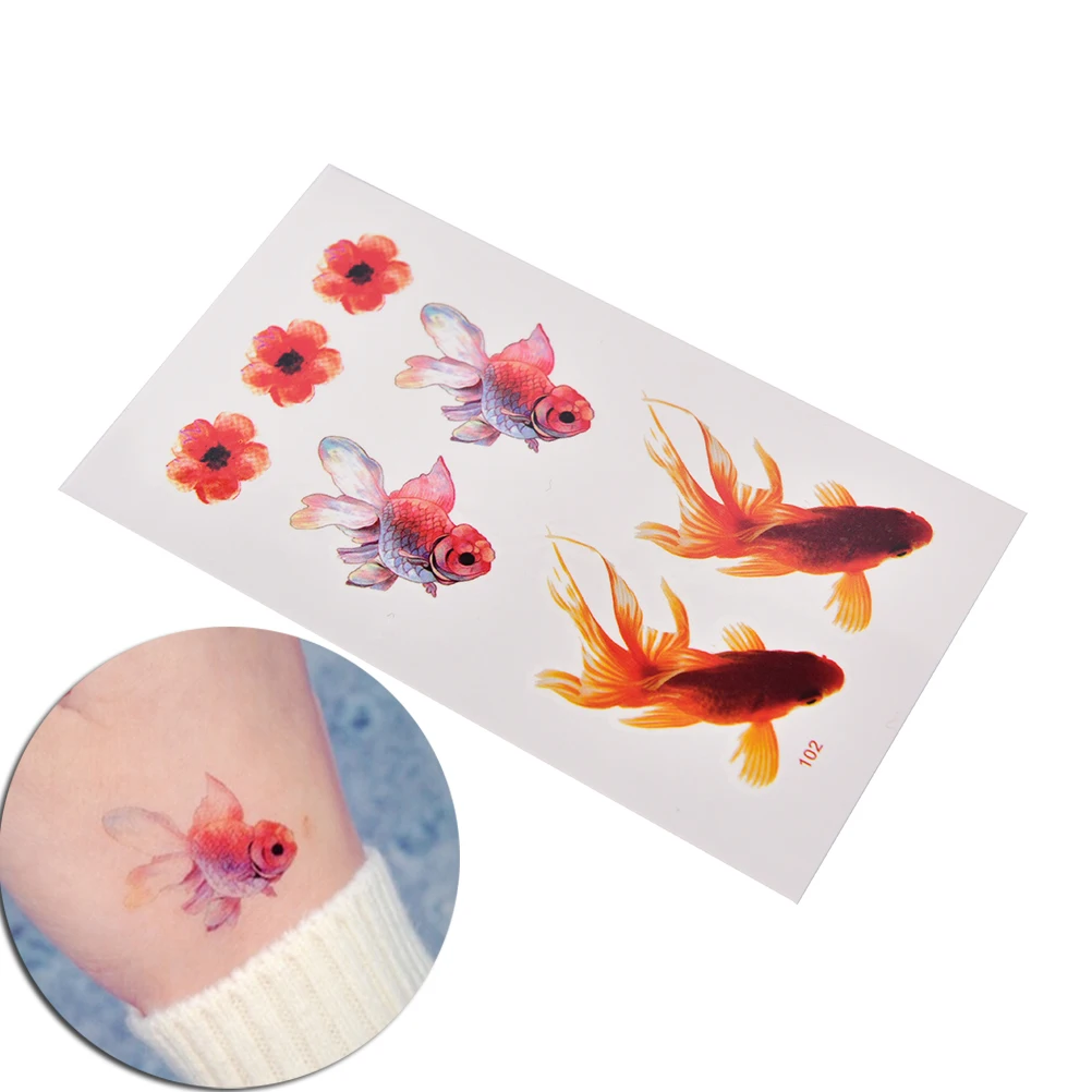 1 лист поддельные татуировки водонепроницаемые Временные 3D Розовая Золотая