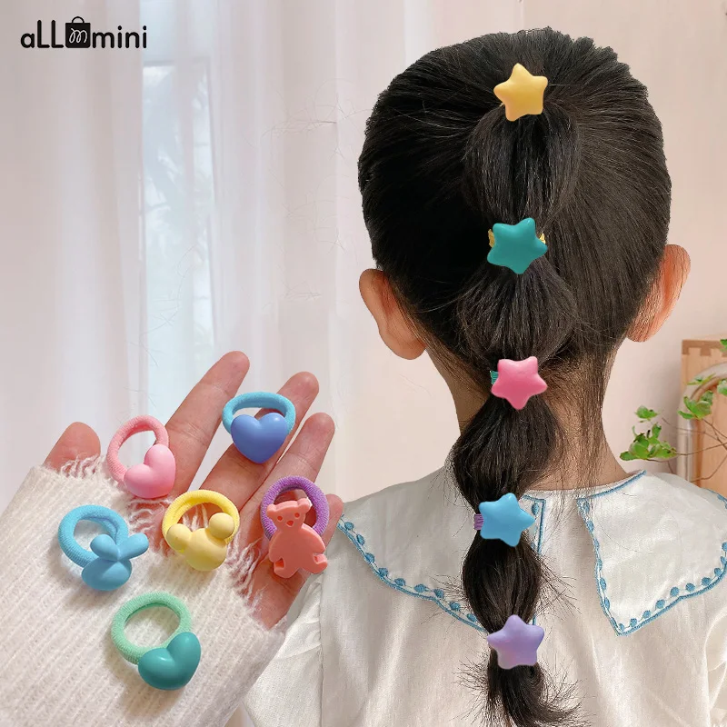 10 шт./набор Детские разноцветные эластичные резинки для волос - купить по