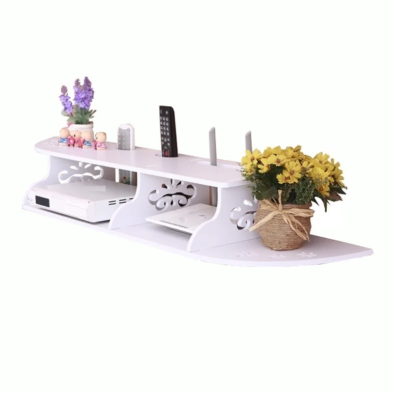 wireless Europe router living room wall hanging decoration WIFI storage rack shelf box hanger stacks TV set-top socket cover | Дом и сад