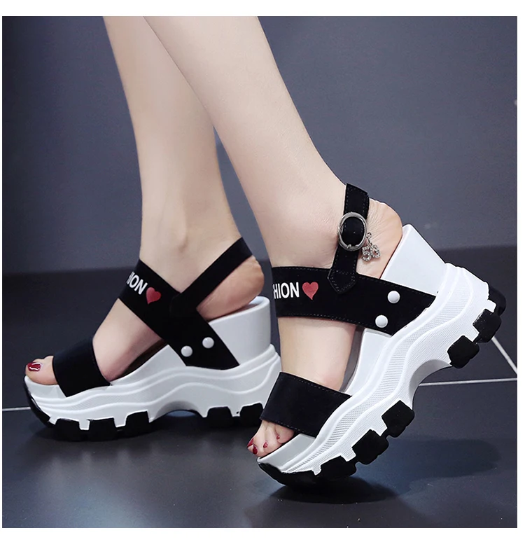 

Women Sandals 2021 Summer Fashion Sandals High Heels Gladiator Sandalias High Heel Chunky Platform Casual Shoes Woman