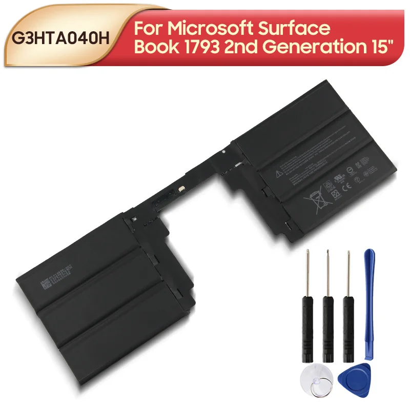 

Original Replacement Laptop Battery G3HTA040H G3HTA041H For Microsoft Surface Book 2 2nd Gen 15" 1793 Keyboard 5473 mAh