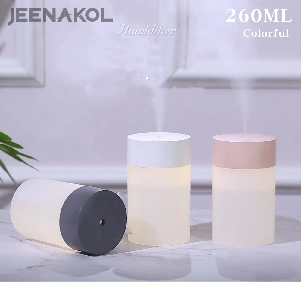 

260ML Large Capacity Colorful Atomizer Mini Desktop USB Home Cylindrical Humidifier Car Ultrasonic Silent Aroma Diffuser Gift