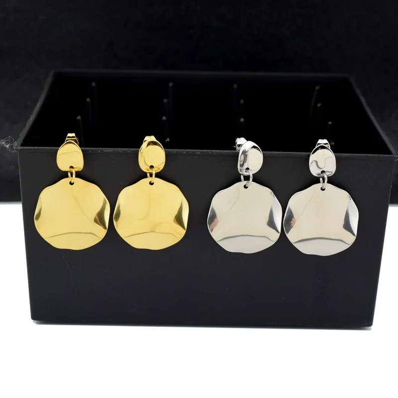 

2021 New Baroque Disc Earrings Stainless Steel Temperament Small Ear Accessories Do Not Fadeearclip Earrings Accessories