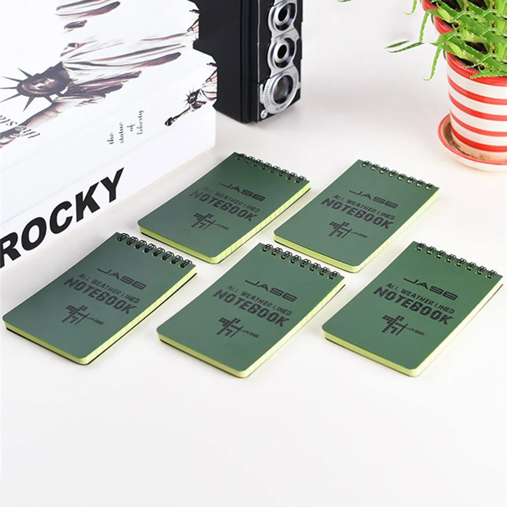 Зеленый карманный блокнот 1 шт. водонепроницаемый для заметок спираль изучения
