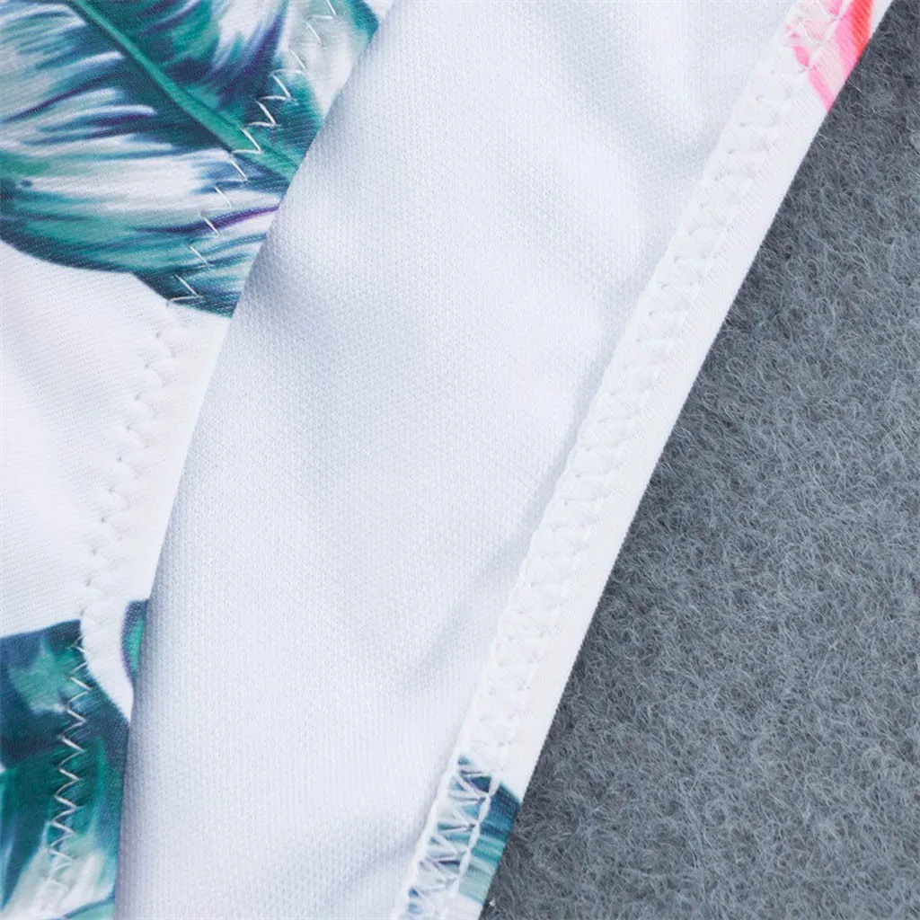 

Fashion summer swimwear women Print Bandage Split Bikini Push-Up Pad Swimwear Swimsuit Beachwear Set #guahao