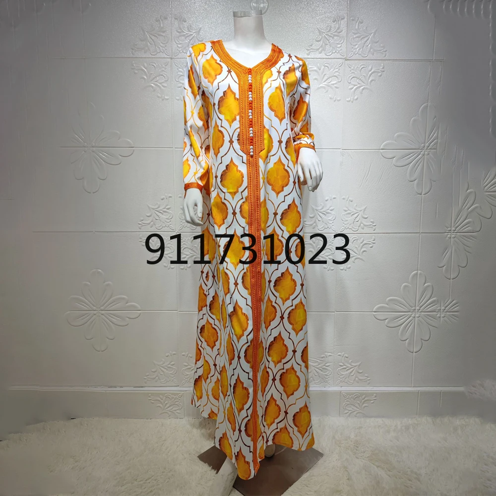 Caftan Marocain Abaya Дубай Турция мусульманское платье-хиджаб африканские платья для
