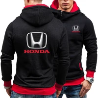 2021 spring autumn men hoodie honda car logo print diagonal zipper hoodie sweatshirt men sportswear casual pullover men clothing