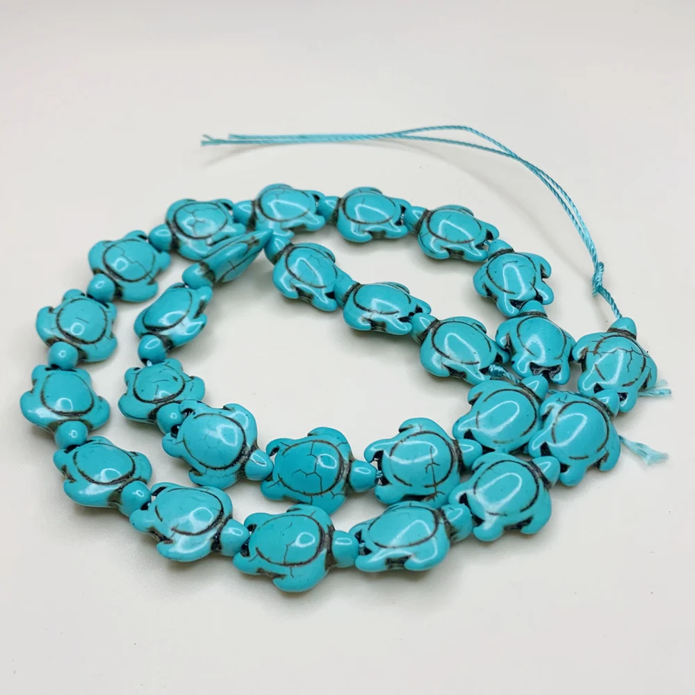 Бирюзовые бусины для изготовления ювелирных изделий резные в виде морской