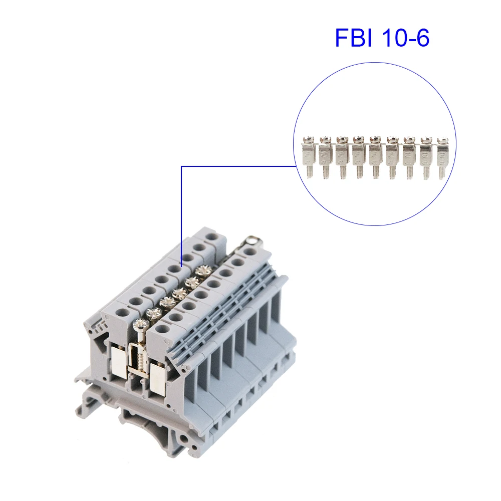 1 Pc FBI 10-6 Fixed Bridge UK Type Terminal Block Accessories  for UK2.5B UK5N DIKD1.5 UDK4 UKK5 UKKB5 Din Rail Terminal Blocks