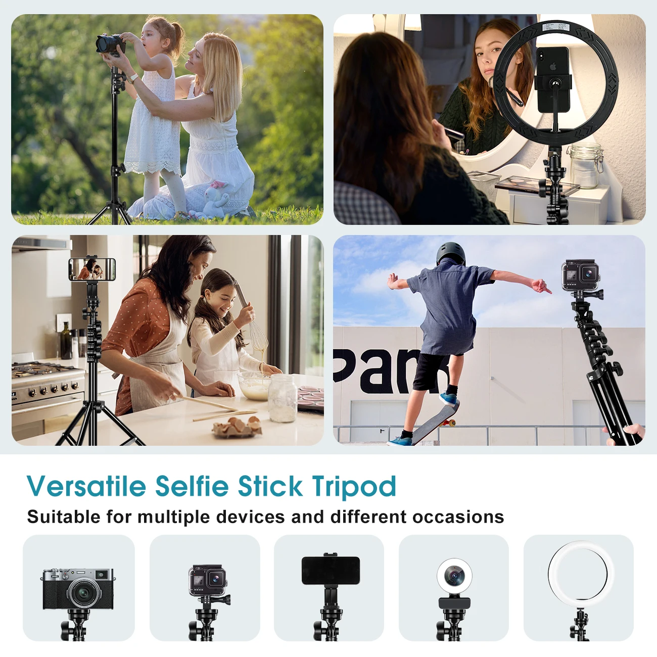 Штатив-тренога селфи-палка 150 см штатив для сотового телефона iPhone Gopro с