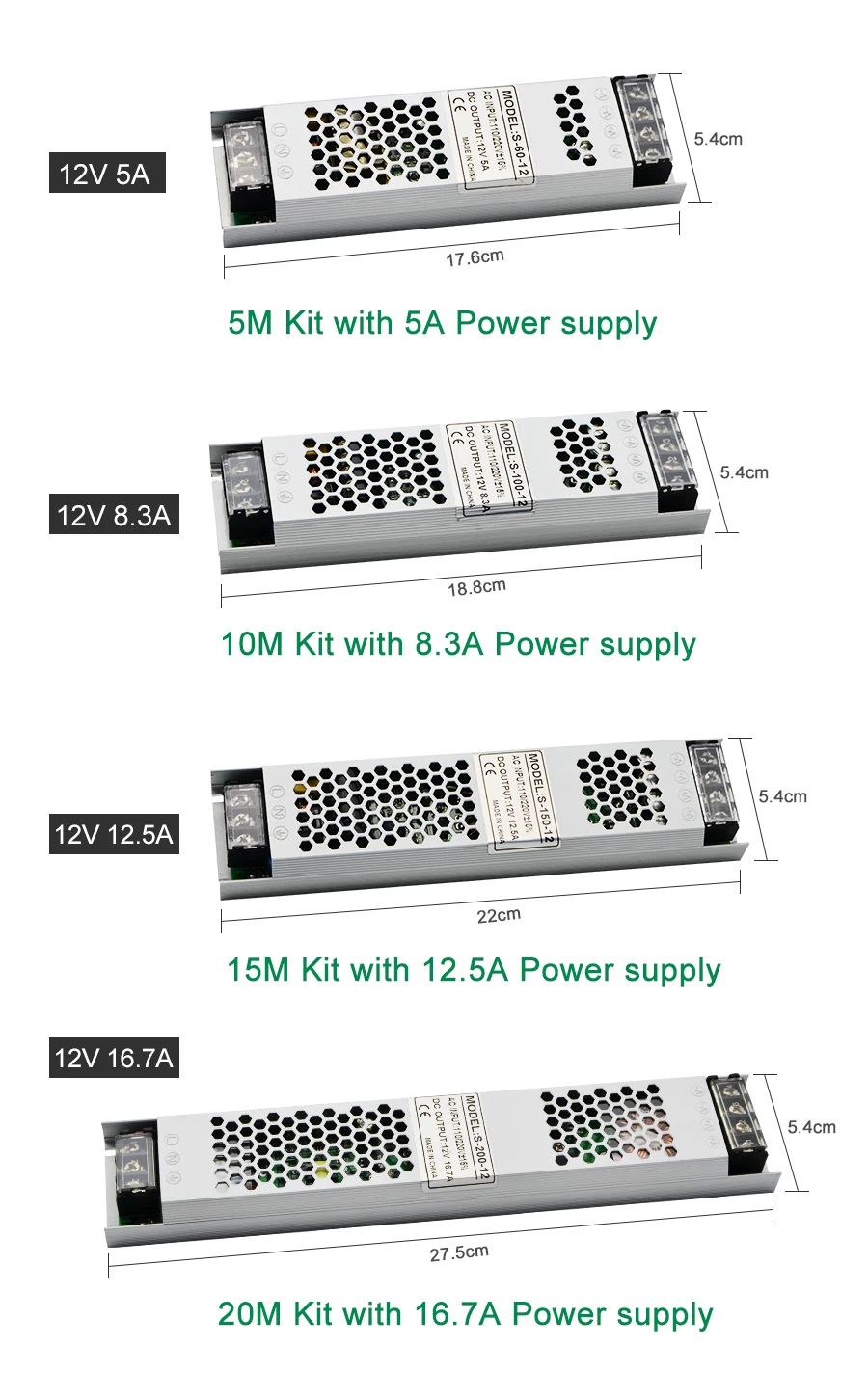 Набор светодиодных лент DC12V RGBW/RGBWW 5050 Водонепроницаемый 60 светодиодов/м Светодиодная гибкая лента+ пульт дистанционного управления RF+ тонкий блок питания