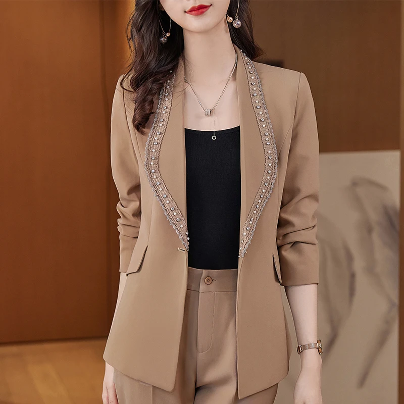 Women's jacket Fashion One Button Basic Coat OL Styles Fall Winter Blazers for Women Business Work Blaser Outwear Tops