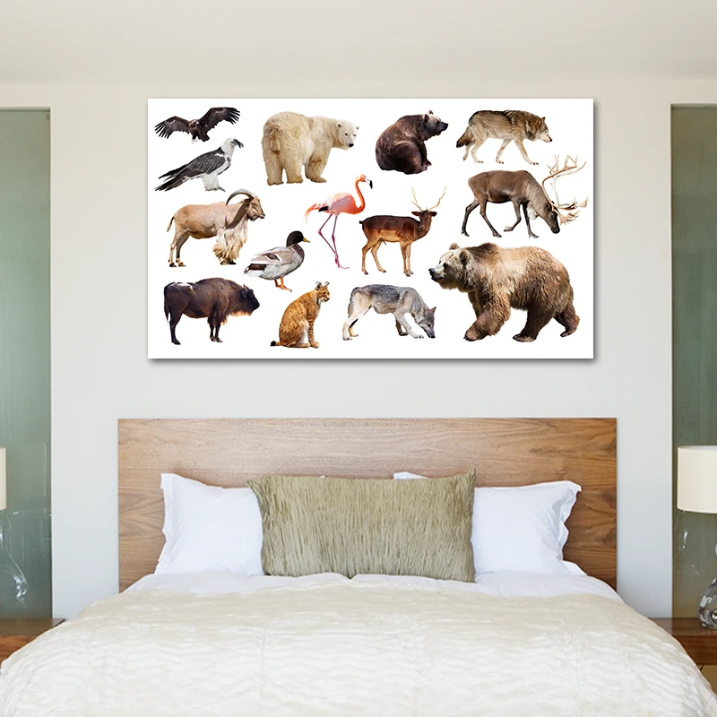 Постер для детей полярный медведь слон Антилопа Орл животные детская комната