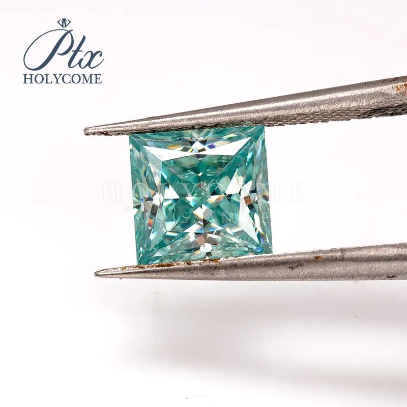 Сапфировый синий цвет принцесса огранка 3ct 8x8 мм Муассанит Диамант ювелирные