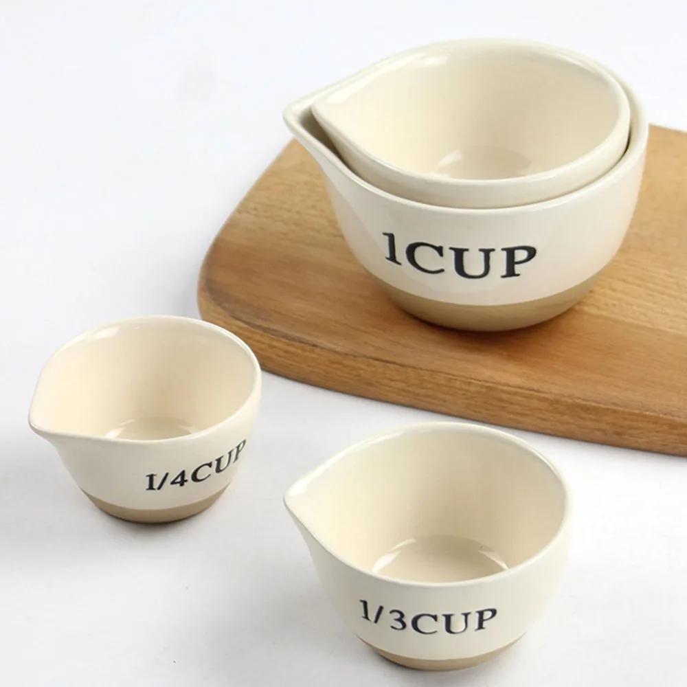 4Pcs Eggs Mixing Ceramic Bowls Measuring Baking for Home Kitchen | Дом и сад