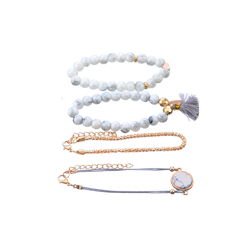 4 шт./компл. популярные модные браслеты наборы из натуральных камней бусины