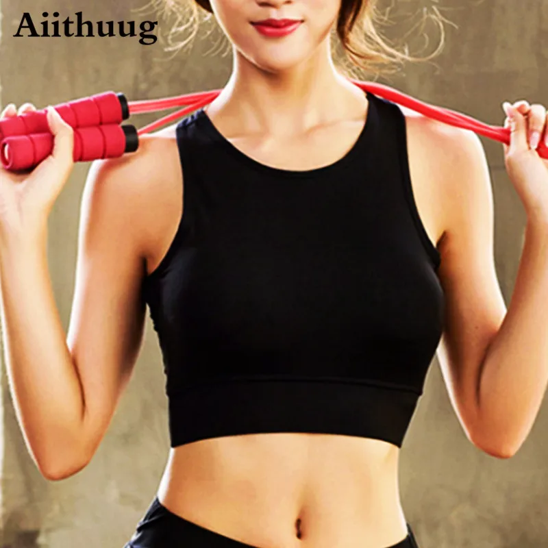 

Aiithuug Sports Bra for Women Strap Criss-Cross Back Padded Strappy Sports Bras Medium Support Yoga Bra with Removable Cups