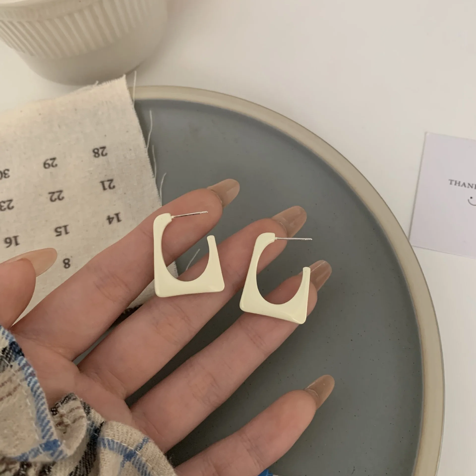

S925 Silver Needle Temperament Geometric Open Square Hoop Earrings 2021 Trendy Simple Ear Clip Earring without Pierced Jewelry