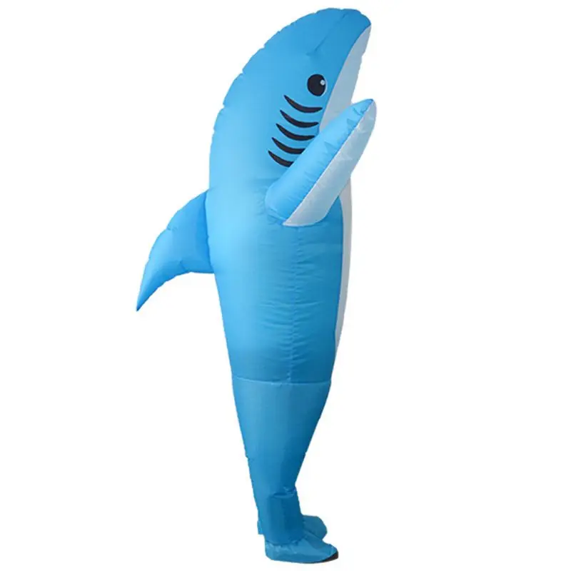 

Inflatable Costume Blow up Costume Shark Game Fancy Dress Halloween Jumpsuit USB 63HE