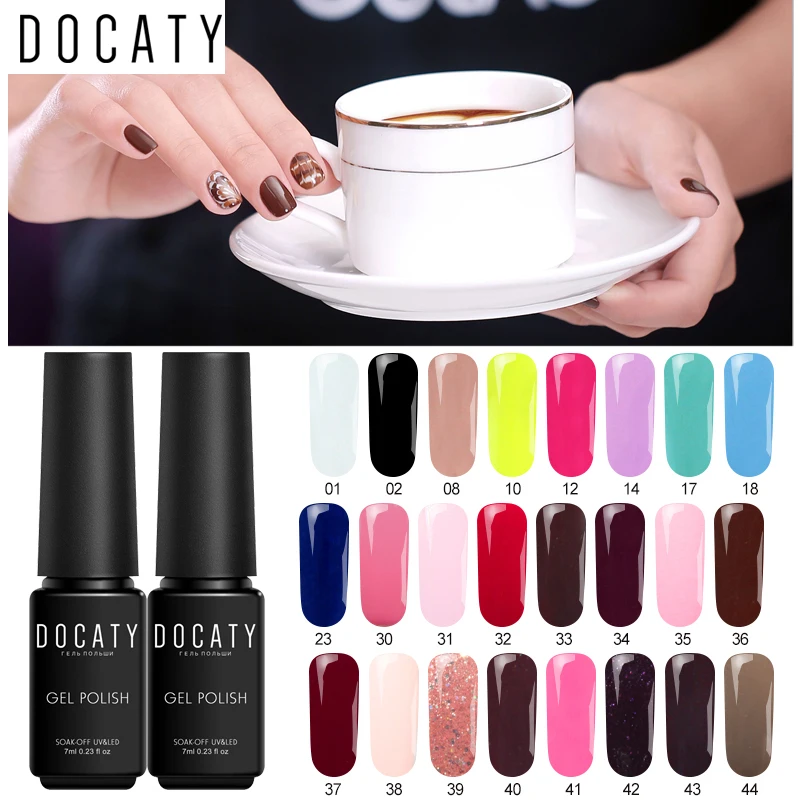 Docaty новейшая серия для дизайна ногтей Гель лак модный идеальный 24 чистых цвета