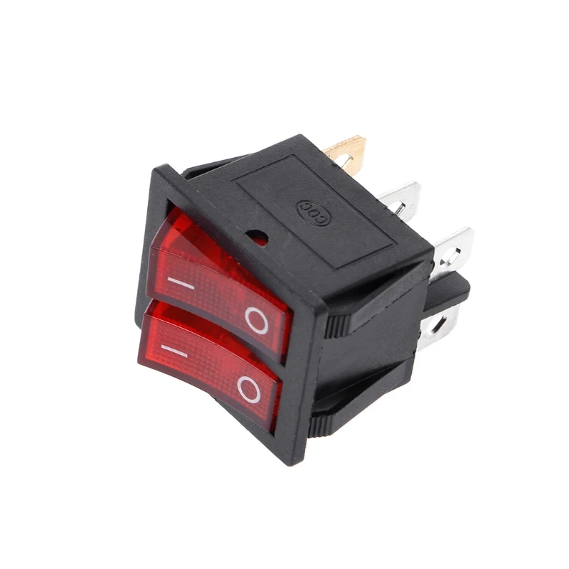 Dual Boat Rocker Switch 6 Pin On-Off With Green Red Light 20A 125V AC | Обустройство дома
