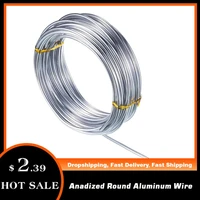 10 20 meters anadized round aluminum wire 1mm1 5mm2mm silver aluminium metal wire for diy jewelry making dolls skeleton craft