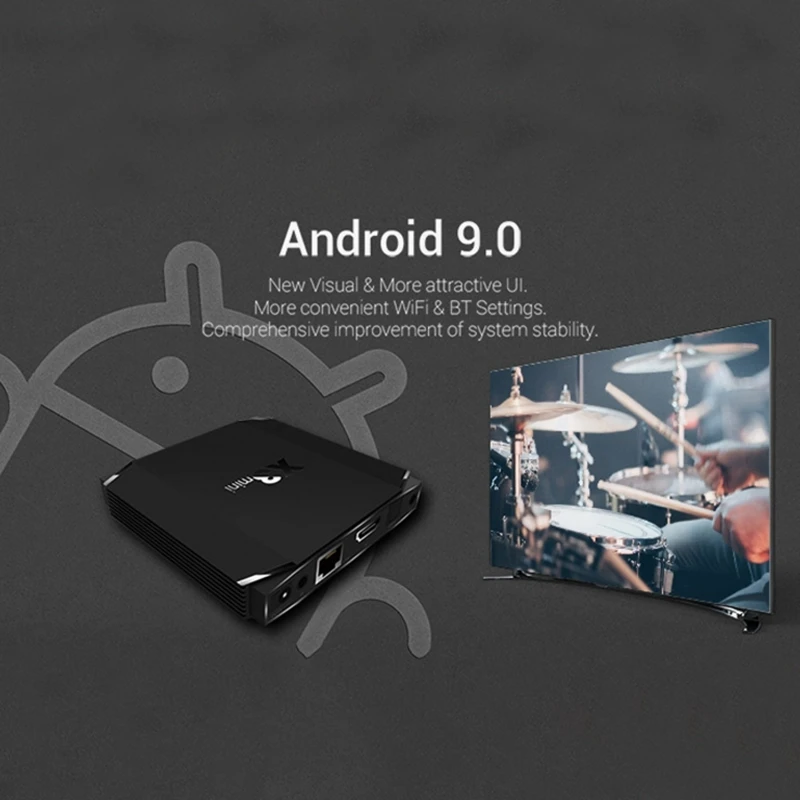 

X3-Mini TV Box S905X3 Android 9.0 Hd 1080P Tvbox Network Set-Top Box 4+32G Support Wifi 2.4G / 5G / 4K