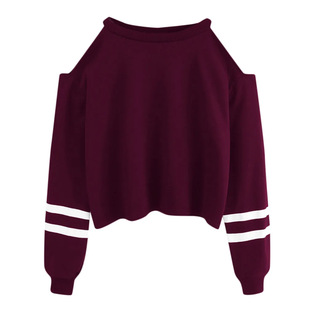 

Свитер на осень и зиму, теплая одежда с капюшоном для женщин с открытыми плечами блузка с длинным рукавом пуловер повседневные Топы И Футбол...