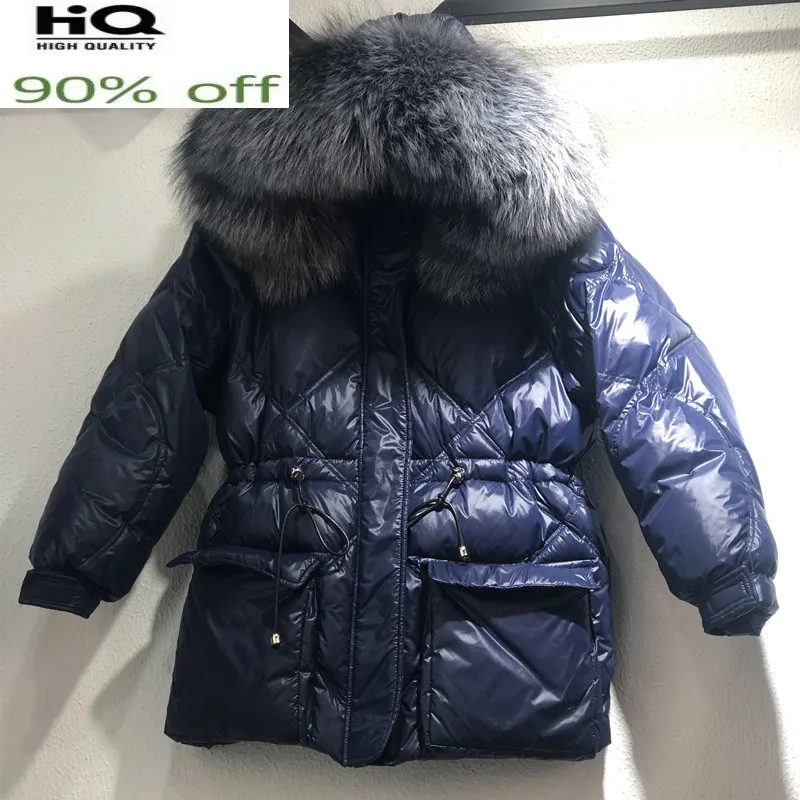 Women's Down Jacket Winter Coat Female Jacket Real Fox Fur Collar Hooded Women Parkas Warm Thick 2022 Mujer Chaqueta Pph1382